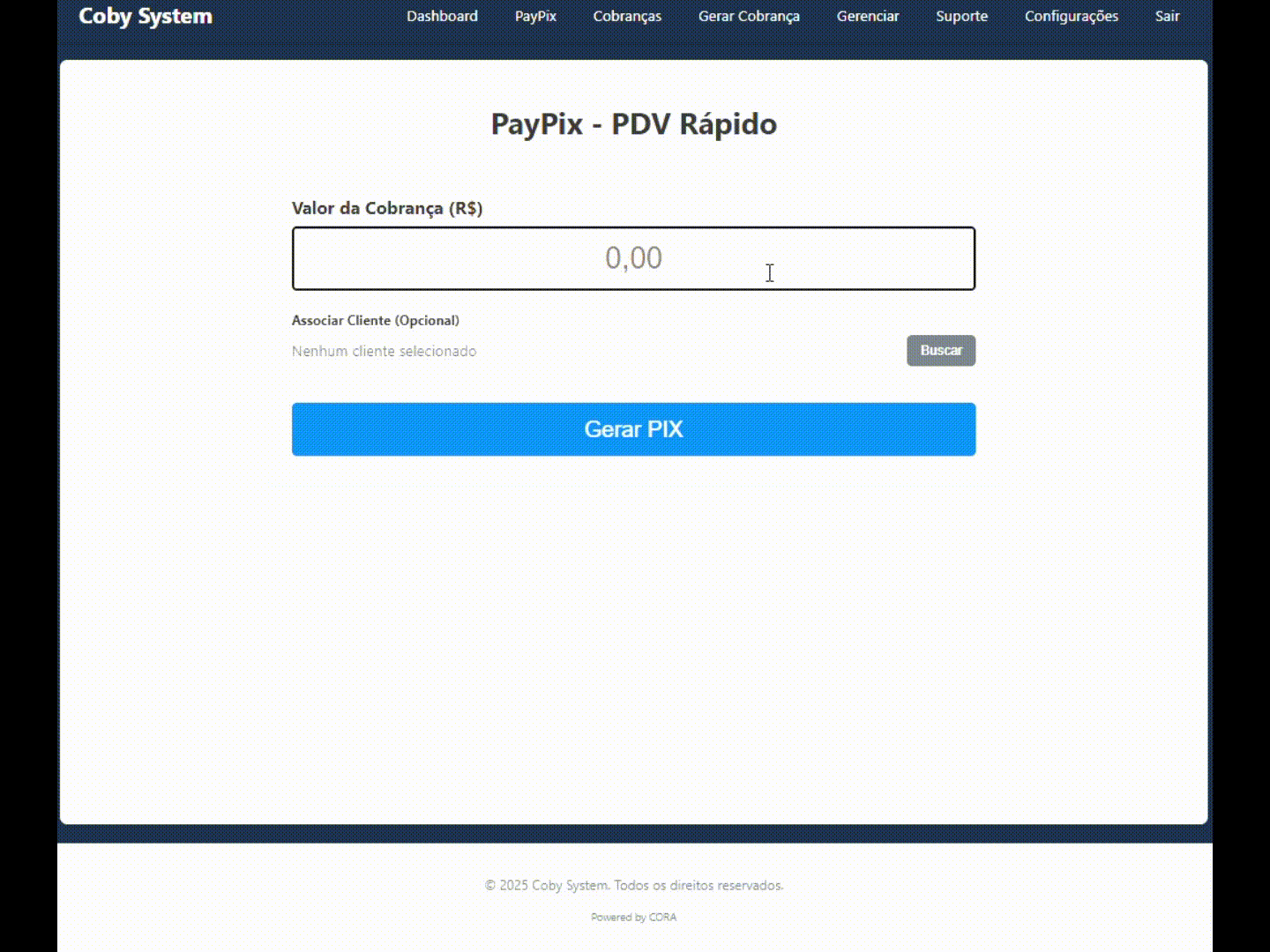 Animação mostrando as etapas de gerar um QR code, aguardar o pagamento e receber a confirmação automática